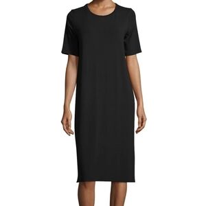 NEIMAN Marcus short Sleeve Sweater Dress Black Size Large